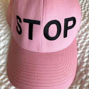 Pink STOP trucker hat. NWOT